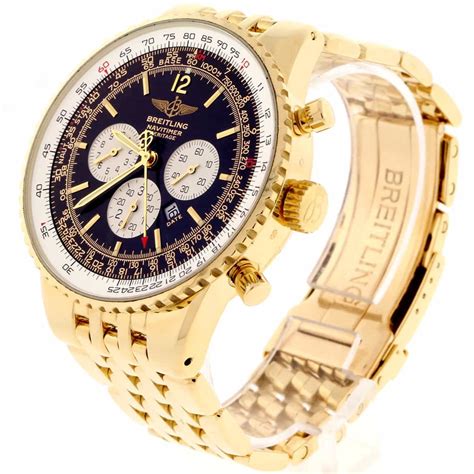 breitling navitimer heritage yellow gold round silver 18k gold|breitling navitimer price guide.